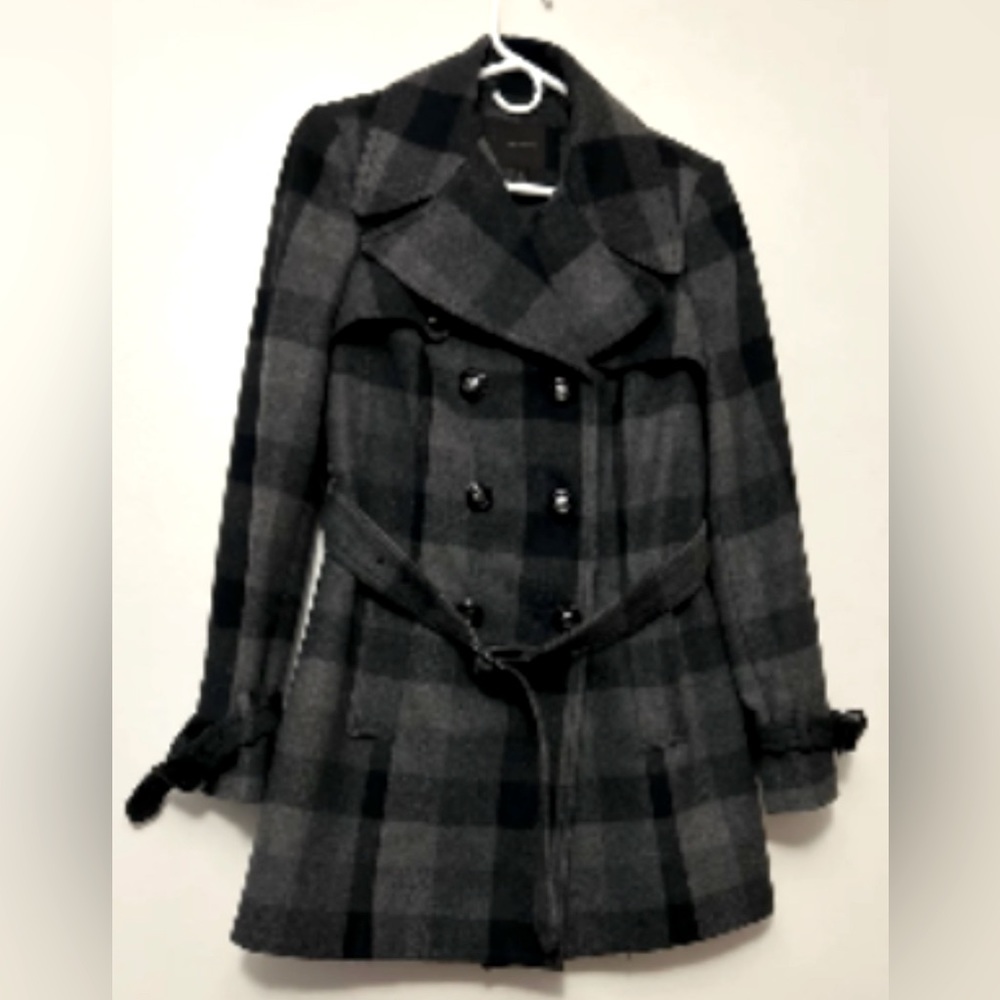 The Limited-Grey Check Peacoat